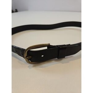 Ralph Lauren Belt Mens 32 Black Leather Brass Buckle Made in USA Classic RL 03